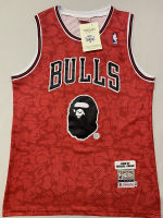 Ready Stock Hot Authentic Sports Jersey Mens Chicago Bulls 23 Michael Jordann BAPE X Mitchell Ness Red Jersey