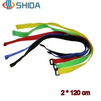 10pcs/lot 2cm x 120cm Nylon Cable Ties Hook and Loop Strap Fastener Tape with Plastic Buckle for Wire Management Cable Management