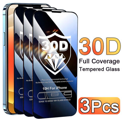 3Pcs 30D Tempered Glass Screen Protector For iPhone 13 14 12 11 Pro Max Xs XR X 7 8 Plus Full Protective Glass Screen Protector