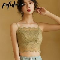 Bralette Top Camisole Padded Crop Top Sexy Lingerie Lace Tank Camisoles for Women Fashion Balck White Strap Camis Sleep Tops