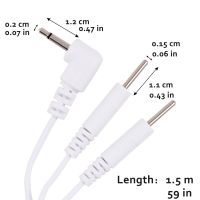 เปลี่ยน2-Pin อิเล็กโทรดตะกั่วสายเชื่อมต่อสายแจ็ค DC 2-Way เชื่อมต่อเครื่องกายภาพบำบัด TENS Unit อุปกรณ์เสริม