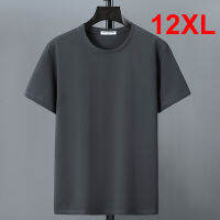 12XL ขนาดบวกเสื้อยืดฤดูร้อนผ้าฝ้ายเสื้อยืดผู้ชายแขนสั้นเสื้อยืดท็อปส์ลำลองประเดิมชายเสื้อสีทึบคอกลมแขนสั้น