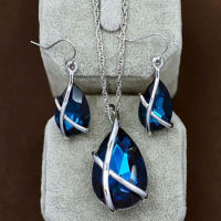 Shop Jung ชุดเครื่องประดับ Crystal drop รุ่น 000031 (Blue)