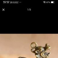 [Fast delivery] Creative brass keychain pure copper handmade Kirin pendant small pendant retro car key chain mens gift