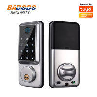 Tuya APP Smart WiFi รีโมทคอนลลายนิ้วมือรหัสผ่านการ์ด US Deadbolt ล็อคสลักอัตโนมัติ ~