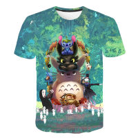 Ullzang ฮาราจูกุ Totoro 3D เสื้อยืด G hibli สตูดิโอเด็กเสื้อยืด Kawaii น่ารักการ์ตูนเสื้อยืดน่ารักเสื้อผ้าเด็กผู้หญิง