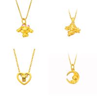 Anime Sanrio Cinnamoroll Necklace Classic Trend Gold Plated Chain Necklace Fashion Ladies Gift Jewelry Girls Birthday Gift