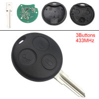 KUMSUN รถเปลี่ยนกุญแจ433เมกะเฮิร์ตซ์3ปุ่ม Keyless Uncut Flip Remote Key Fob สำหรับ Benz Smart Pure Coupe 2ประตู2004-2006palepaleo