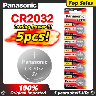 【Best-Selling】 5ชิ้น/ล็อต PANASONIC เดิม CR2032ปุ่มเซลล์3V แบตเตอรี่ลิเธียม CR 2032สำหรับนาฬิกาของเล่นคอมพิวเตอร์เครื่องคิดเลขควบคุม