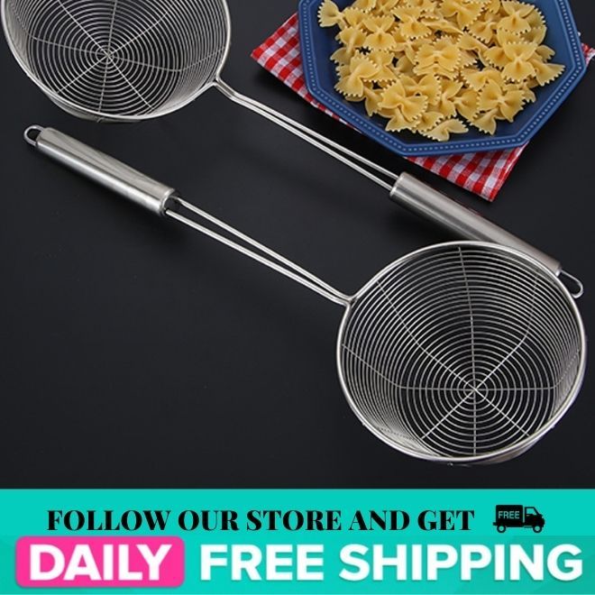 Solid Stainless Steel Spider Strainer Skimmer Ladle for Cooking
