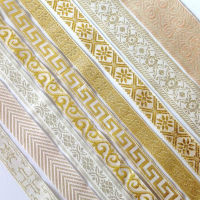 5 Yards Gold Silk Vintage Ethnic Embroidery Lace Ribbon Boho Lace Trim DIY Clothes Bag Accessories Embroidered Fabric Custom