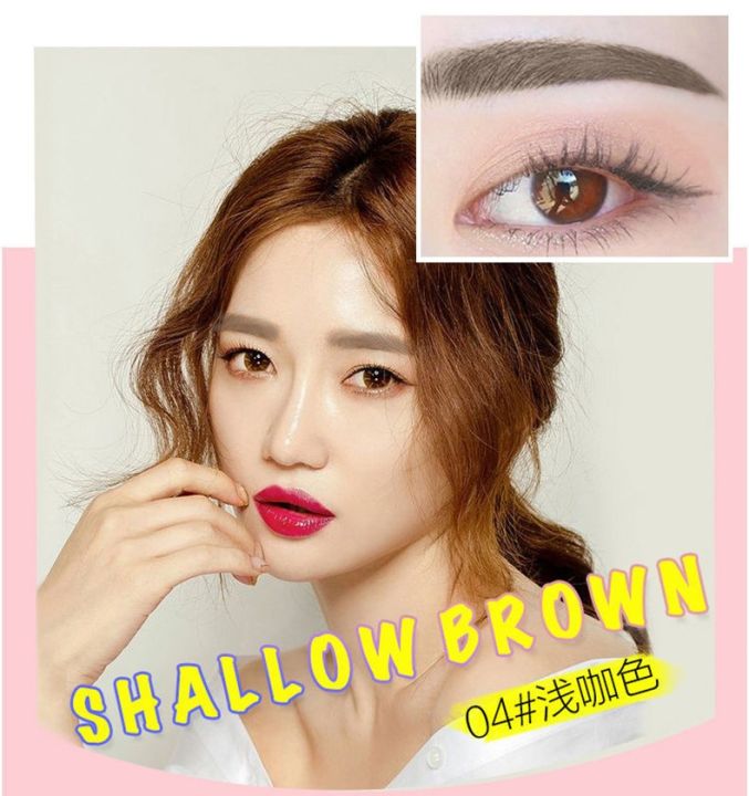 ส่งเร็ว-double-eyebrow-pencil-ดินสอเขียนคิ้วกันน้ำ-สไตล์เกาหลี-ดินสอเขียนคิ้วแบบหมุน-2-in-1-มีแปรงปัดคิ้วในตัว