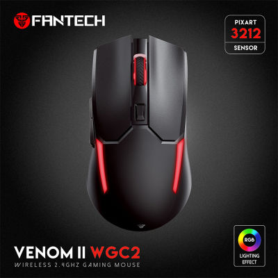 WIRELESS MOUSE (เมาส์ไร้สาย) FANTECH VENOM II WGC2 (BLACK) DPI 800-240ODPI