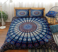 Colorful Giant Mandala Flower Bedding Set India Style Quilt Cover Dark Color Duvet Cover