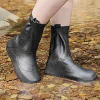 Top Quality Thick TPE Bottom Black Mid-calf Waterproof Shoe Covers Rain Boots Man Women Kids Solid Rain Footwear Protector Rain Boots