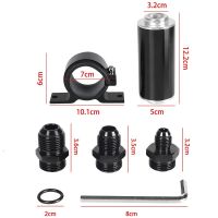 50MM Universal Aluminum Fuel Filter with AN6 AN8 AN10 Adapters Mounting Bracket Wrench Cleanable Easy Install