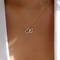 Simple Necklace Women Free Shipping Necklace Hearts Zircons Colors Gold - Simple - Aliexpress