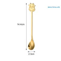 [Jiajia Department Store] Creative Bull Head Spoon Coffee Cute Stainless Steel Chocolate Sweet Cake Round