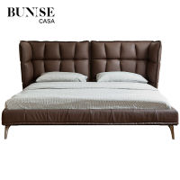 BUNISE CASA Italian Husk Full Grain Leather Bed BUB0904