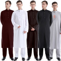 Fast Shipping The New Arab Muslim Solid Color Two -Piece MenS Robe Middle East Manufacturer