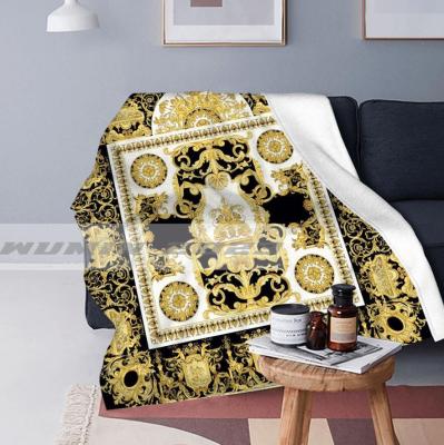 Yellow Rose And Bees Vintage Kitsch Baroque Scarves Sofa Bed Flannel Fleece Blanket Plush Bedding Pink Blue Blanket for Beds 04