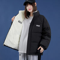 【cw】 New Double-Sided Wear Thickened Cotton-Padded Coat Loose Cashmere Cotton-Padded Coat Stand Collar Bread Coat Cotton-Padded Jacket Double-Sided Wear Student Cotton-Padded Jacket ！