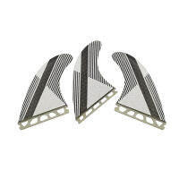 Surf Fins แท็บเดี่ยวสีดำพร้อมกระดานโต้คลื่นรังผึ้งสีขาวแท็บเดี่ยว M Fins 3ชิ้นต่อชุด SUP Board อุปกรณ์เสริม