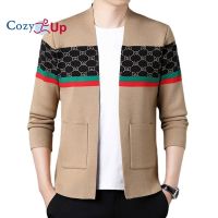 Cozy Up ใหม่ผู้ชายอินเทรนด์หน้าอก Colorblock ถักคาร์ดิแกนเสื้อกันหนาว