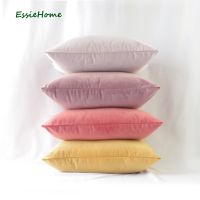 ESSIE HOME หมอนกำมะหยี่นุ่มมี5สีให้เลือกปะการังปลอกหมอนชมพูชมพูชมพูบลัชมิ้นต์สีน้ำเงินสำหรับโซฟา Ygs