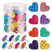 ✳ 60 Pcs for Creative Heart Style Colored Pushpins Home Kindergarten School Office Photo Wall Decoration Supplies Drop Shipping