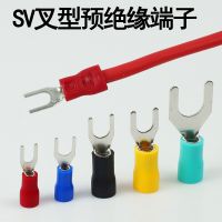 100PCS SV2-4 Insulated Fork Wire Connector Electrical Crimp Terminal 16-14 AWG Electrical Circuitry Parts Electrical Circuitry Parts