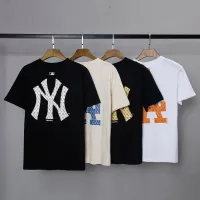 [มีสินค้า][พร้อมส่ง]  ใหม่ เสื้อยืดแขนสั้น ผ้าฝ้าย ปักลายฉลาก MLB NY ขนาดใหญ่ แฟชั่นคู่รัก สําหรับชาย และหญิง S-5XL