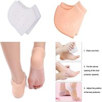 2Pcs Silicone Feet Care Socks Moisturizing Gel Heel Thin Socks with Hole Cracked Foot Skin Care Protectors Lace Heel Cover