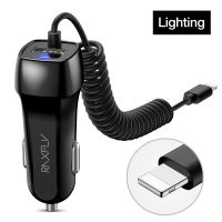 RAXFLY ที่ชาร์จแบตในรถ USB สำหรับ Lightning ชนิด C ไมโครสาย USB ที่ปรับขนาดได้ที่ชาร์จสำหรับไอโฟนโทรศัพท์14 Xiaomi Samsung Moblies ชาร์จ LCZ396ที่ชาร์จแบตในรถ S