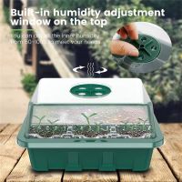 12 Hole Nursery Pots Tray With Transparent Lids Box For Gardening Seeds Seedling Tray Flower Pot Garden Supplies