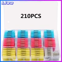 LIWU 210PCS ฉนวนกันความร้อน ขั้วต่อปลายท่อหด 26-10 AWG กันน้ำกันน้ำได้ ชุดขั้วต่อสายไฟ พร้อมกล่องเก็บของ เกรดทางทะเล ขั้วต่อไฟฟ้าแบบจีบ ยานยนต์สำหรับรถยนต์