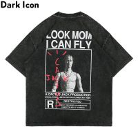 2023 newเสื้อยืดแขนสั้นพิมพ์ลาย Dark Icon Travis Scott Portrait แฟชั่นสไตล์ฮิปฮอปสําหรับผู้ชายผู้หญิง