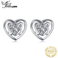 JewelryPalace Celtic Knot Heart Love 925เงินสเตอร์ลิงสตั๊ดต่างหูแฟชั่นผู้หญิงเครื่องประดับอินเทรนด์ Earrings