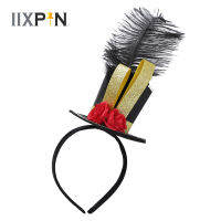 เด็กผู้หญิงผม Hoop Headdress Steampunk Mini Top หมวก Fascinator Headband Feather Rose Headwear เครื่องแต่งกายอุปกรณ์เสริมผม