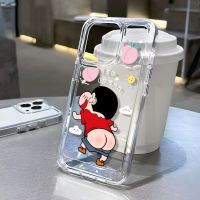 เคสโทรศัพท์มือถือ แบบใส ลายการ์ตูนชินจัง สําหรับ 14 13promax 12 7Plus X XS 7 8