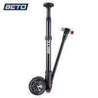 Beto จักรยานช็อกปั๊ม MTB ส้อมระงับด้านหลังปั๊มสำหรับจักรยาน400 PSI ท่อปั๊มลมมือที่มีเครื่องวัดความดันจักรยาน I Nflator