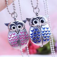 【CW】✆♂✈  2023 new brand watch women girls kids ladies quartz pocket owl animal creative necklace pendant clock reloj mujer