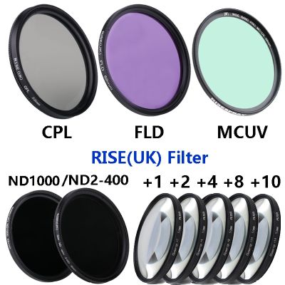 RISE(UK) FLD UV CPL ND Macro close up+1 +2 +4 +8 +10 Camera Lens Filter For canon sony nikon 49/52/55/58/62/67/72/77/82mm