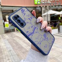 เคส Chenyyka สำหรับ OPPO Reno 5 Reno 5 Pro Reno 5K 5G เคส X3ไลท์แบบเต็มจอเคสบางมีน้ำค้างแข็งโปร่งใสแข็งขอบสี่เหลี่ยมกันกระแทกรูปแบบปลอกซิลิโคนคลุมทั้งหมดป้องกันแบบนิ่ม