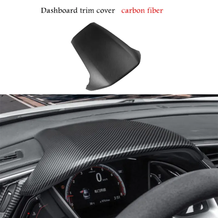 Carbon Fiber Car Dashboard Trim Cover Center Steering Wheel Console ...