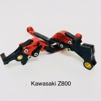 มือเบรค,คลัทช์ อะไหล่แต่ง KAWASAKI Z800 สีแดง งาน CNC ปรับระดับ พับ ยืดได้