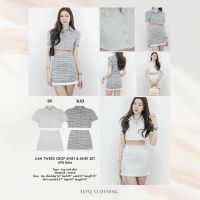 SLYQ LIAH TWEED CROP SHIRT &amp; SKIRT SET เซ็ตเสื้อครอปแขนสั้นกับกระโปรงสั้นผ้าทวีด