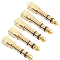 【DT】5PCS Wholesale Gold 6.3mm 1/4 Male plug to 3.5mm 1/8 Female Jack Stereo Headphone Audio Adapter Connectors Adapters Microphone  hot