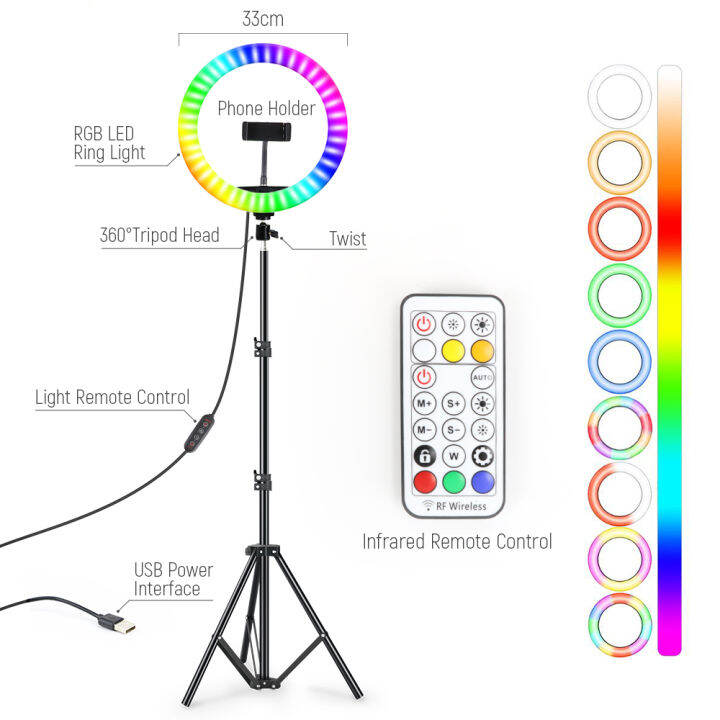 6-5-13นิ้ว-rgb-led-s-elfie-แหวนแสงที่มี2เมตร1-6เมตรขาตั้งกล้องยืนถ่ายภาพแสงเติมแสงภาพแหวนโคมไฟสำหรับ-youtube-วิดีโอ