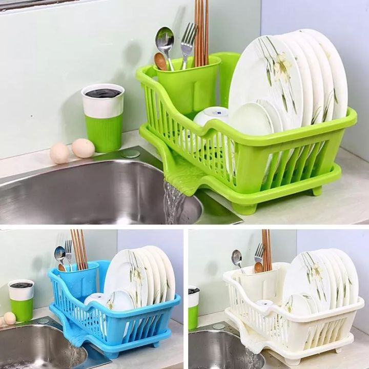 1pc white Large Dish Drying Rack, Dish Racks For Kitchen Counter, Dish  Drainer Organizer With Utensil Holder, White Dish Drying Rack With Drain  Board, Kitchen Accessories